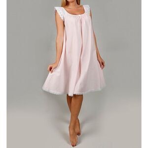 NWT Amanda Rich Short Sleeve with Lace Trim Cotton Gown AR 106-80